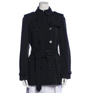 Burberry London Short Trench Coat in Navy